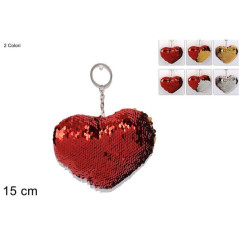INGROSSO FESTA E PARTY CUORE PORTACHIAVI 15CM PAILETTES BICOL 8033113835650 INGROSSO REGALI PER SAN VALENTINO