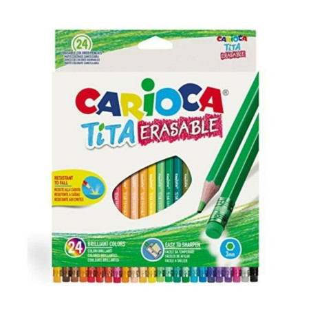 CARIOCA 24 MATITE TITA CANCELLABILE COL. EAN 8003511429386 INGROSSO MATITE COLORATE
