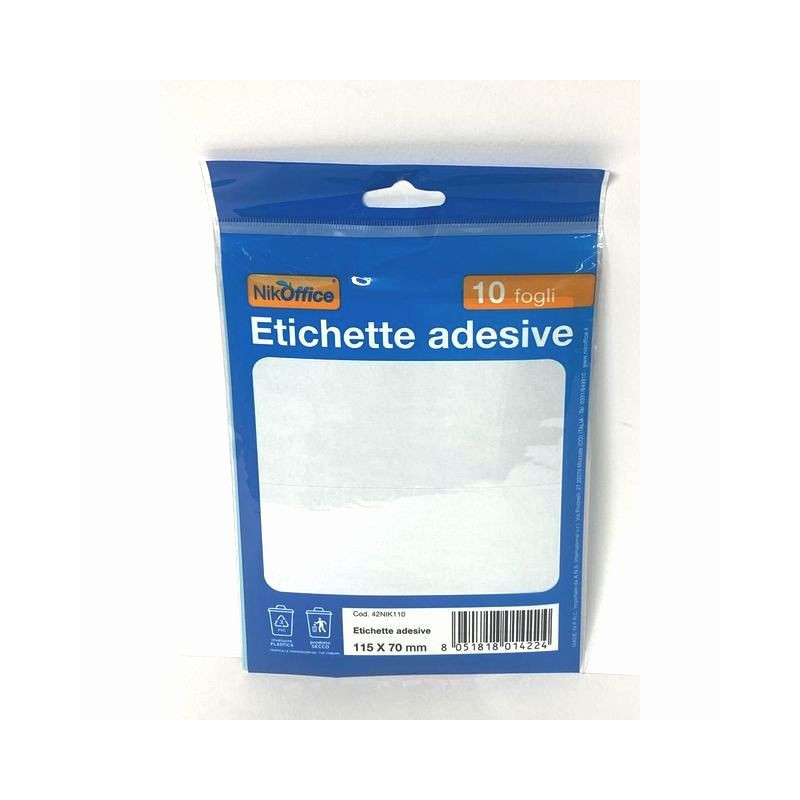 ETICHETTE ADESIVE 10FF 115X70MM EAN 8051818014224 INGROSSO ETICHETTE LABEL POSTIT