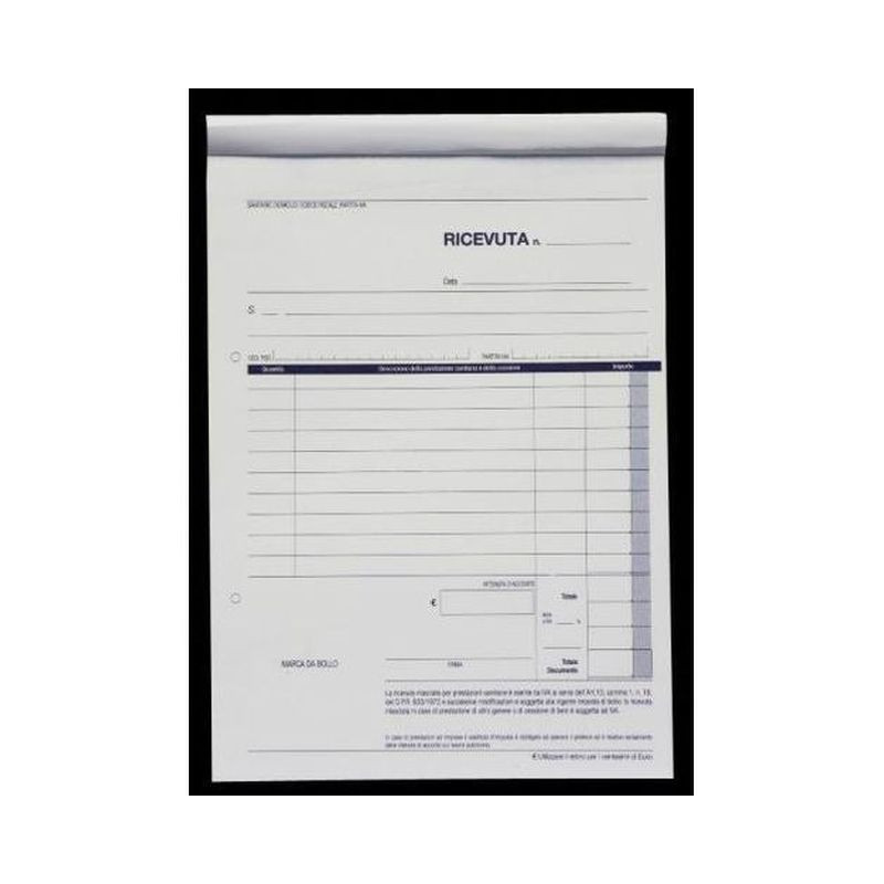 RICEVUTE SANITARIE 2 COPIE 15X21,5 10 EAN 8033593013333 INGROSSO MODULI E SCHEDE