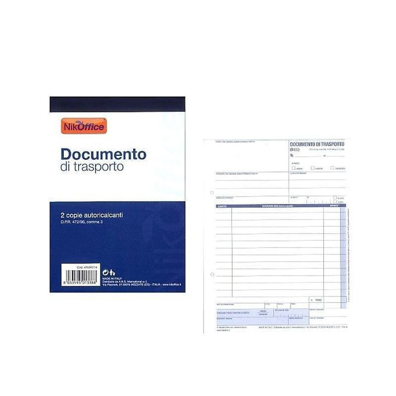 DOCUMENTO TRASPORTO 2 COPIE 15X21,5 10 EAN 8033593013388 INGROSSO MODULI E SCHEDE DOCUMENTO TRASPORTO 2 COPIE 15X21,5 10 EAN 8033593013388 INGROSSO MODULI E SCHEDE
