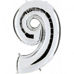 INGROSSO PALLONCINI PALLONCINO MYLAR 102CM N.9 ARGENTO 8020834424799 INGROSSO ARTICOLI PER FESTE PALLONCINI COMPLEANNO
