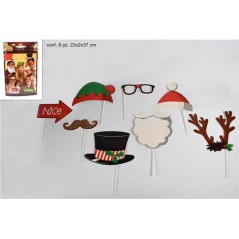 INGROSSO ARTICOLI NATALIZI DECORAZIONI PARTY NATALIZIO SET 8 PZ ART . CNJA-02 8033113836329 INGROSSO DECORAZIONI NATALIZIE