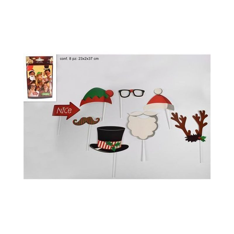 DECORAZIONI PARTY NATALIZIO SET 8 PZ ART EAN 8033113836329 INGROSSO OGGETTISTICA NATALIZIA
