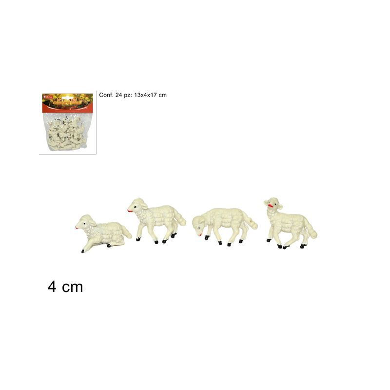 PECORELLE 24 PZ CM 4X3 EAN 8033113050473 INGROSSO PERSONAGGI PER IL PRESEPE E ANIMALI