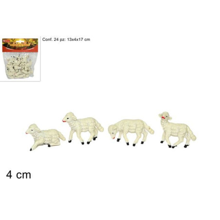 PECORELLE 24 PZ CM 4X3 EAN 8033113050473 INGROSSO PERSONAGGI PER IL PRESEPE E ANIMALI