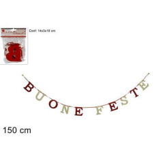 INGROSSO ARTICOLI NATALIZI SCRITTA FELTRO BUONE FESTE 150CM 8033113453472 INGROSSO DECORAZIONI NATALIZIE