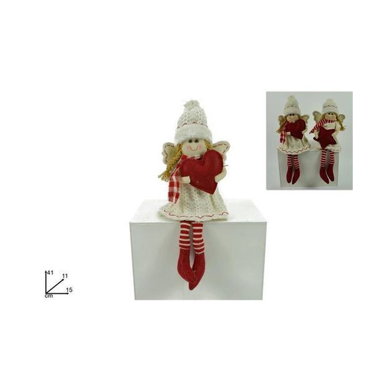 ANGELO VESTITO LANA C/STELLA E CUORE CM 41 2ASS JX-58116AB EAN 8033113676277 INGROSSO PUPAZZI E GNOMI NATALIZI