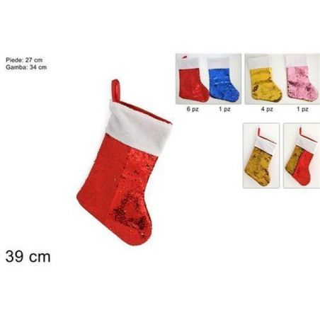 INGROSSO ARTICOLI NATALIZI CALZA NATALIZIA C/PAILLETTES BICOLORE CO L ASS ART. GB-13947ABCD 8033113857225 INGROSSO ARTICOLI NATA