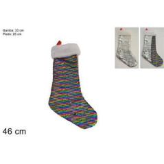 INGROSSO ARTICOLI NATALIZI CALZA PAILLETTES MULTICOLOR ART.SJ003 8033113872099 INGROSSO ARTICOLI NATALE