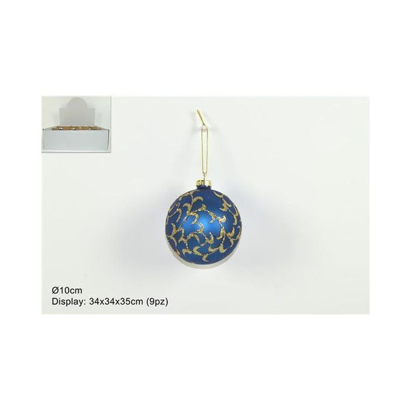 PALLA VETRO 10CM SATINATA BLU DEC.FOGLIE EAN 8033113897047 INGROSSO PALLINE DI NATALE E PUNTALI PALLA VETRO 10CM SATINATA BLU DEC.FOGLIE EAN 8033113897047 INGROSSO PALLINE DI NATALE E PUNTALI