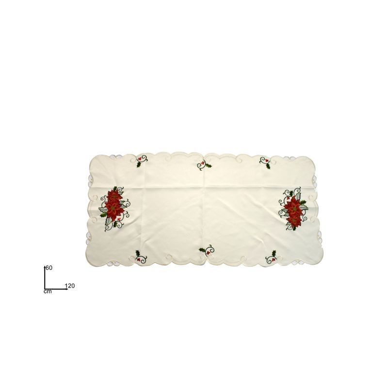 CENTROTAVOLA TESSUTO BIANCA 60X120CM NAT EAN 8033113929168 INGROSSO ACCESSORI ARREDO TAVOLA NATALIZIA