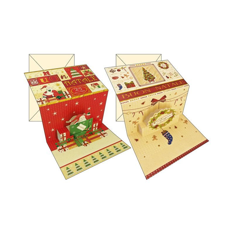 BIGLIETTO PO UP BUON NATALE 2SOG ASS EAN 8009162395094 INGROSSO BIGLIETTI NATALIZI