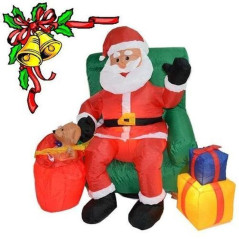 INGROSSO ARTICOLI NATALIZI BABBO NATALE C/DONI SU POLTRONA GONFIAB. 8033113184925 INGROSSO DECORAZIONI NATALIZIE