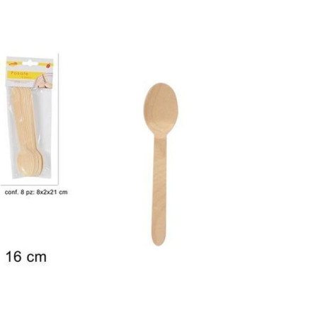 INGROSSO CASALINGHI CUCCHIAIO LEGNO 8PZ 8034048435885 INGROSSO ACCESSORI CUCINA POSATE PER LA CASA