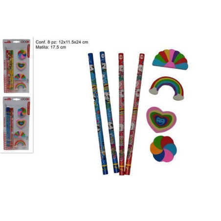 INGROSSO CARTOLERIA MATITE 4PZ E 4GOMME IN BLISTER 8034048519417 INGROSSO MATITE MINE TEMPERINI MATITE DA DISEGNO