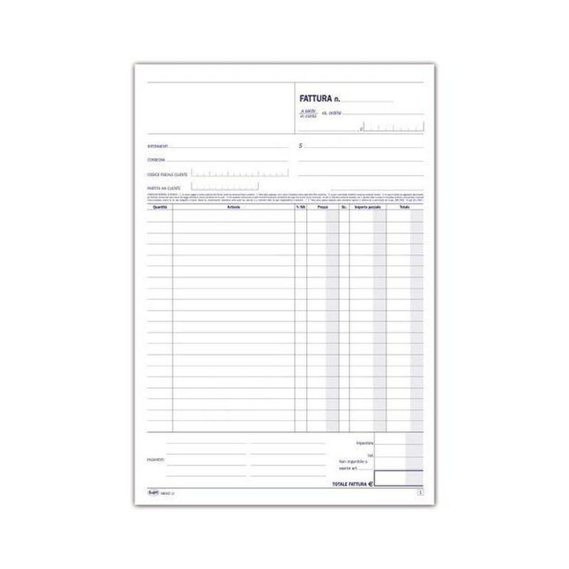 FATTURE 1 ALIQUOTA 21X30CM 50X2FF BLOCCO EAN 8027217921012 INGROSSO MODULI E SCHEDE FATTURE 1 ALIQUOTA 21X30CM 50X2FF BLOCCO EAN 8027217921012 INGROSSO MODULI E SCHEDE