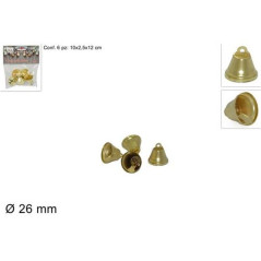 INGROSSO ARTICOLI NATALIZI CAMPANELLE 26 MM SET 6 PZ ORO LD-019G 8033113446122 INGROSSO DECORAZIONI NATALIZIE