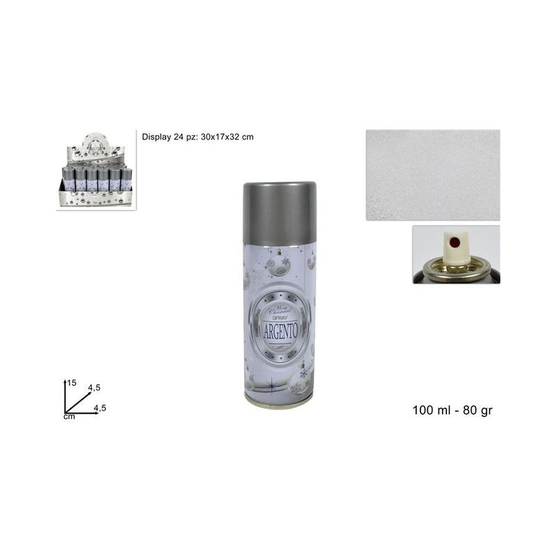 BOMBOLETTA SILVER 100ML (80GR) EAN 8033113957888 INGROSSO BOMBOLETTE SPRAY NATALIZIE
