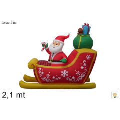 INGROSSO ARTICOLI NATALIZI SLITTA C/BABBO NATALE C/LUCI GONFIABILE 8053482142524 INGROSSO DECORAZIONI NATALIZIE