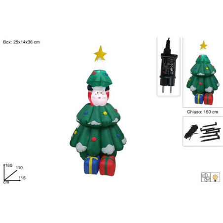 ALBERO NAT C/BABBO NAT MOV. C/LUCI GONF. EAN 8053482179551 INGROSSO ALBERI DI NATALE