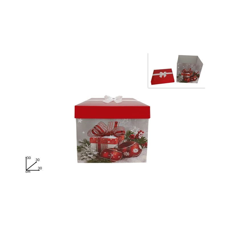 SCATOLA REGALO NATALIZIA CM.30X30 EAN 8053482195193 INGROSSO SCATOLE NATALIZIE
