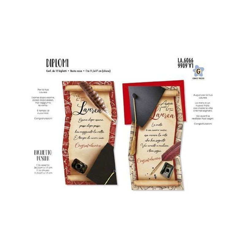 DIPLOMA LAUREA LA.6066 EAN 8001608360666 INGROSSO ACCESSORI PARTY