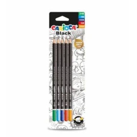 INGROSSO CARTOLERIA CARIOCA MATITE BLACK LEAD 5PZ BLISTER 8003511429324 INGROSSO PENNARELLI MATITE COLORATE TEMPERE