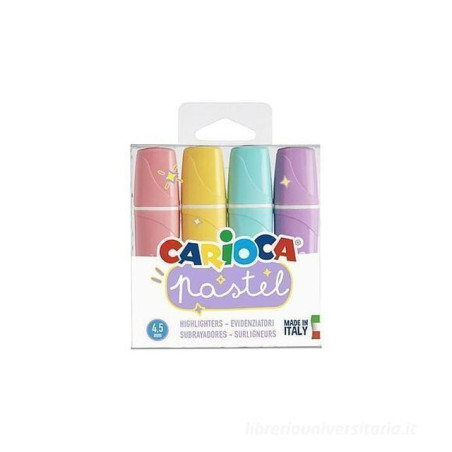 CARIOCA PASTEL HIGH LIGHTERS MEMO 4PZ EAN 8003511431679 INGROSSO EVIDENZIATORI