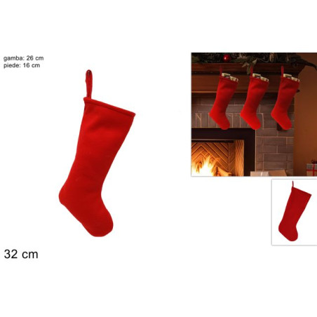 INGROSSO ARTICOLI NATALIZI CALZA ROSSA 32CM 8053482036540 INGROSSO ARTICOLI NATALE BEFANA