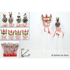 INGROSSO ARTICOLI NATALIZI SPILLONE SOGG. NATALIZI 4ASS 2MOD 8033113264757 INGROSSO DECORAZIONI NATALIZIE