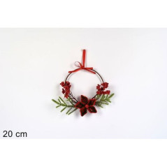 INGROSSO ARTICOLI NATALIZI DIETROPORTA FIORE NATALIZIO 20CM ROSSO 8033113989674 INGROSSO DECORAZIONI NATALIZIE