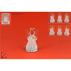 INGROSSO ARTICOLI NATALIZI ANGELO VETRO 6ASS IN BOX PVC 8053482103778 INGROSSO DECORAZIONI NATALIZIE