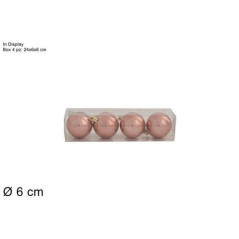 INGROSSO ARTICOLI NATALIZI BOX 4 PALLE 6CM IN DISPLAY MARRONE SCURO 2A4E05/4715C 8053482082431 INGROSSO ADDOBBI ALBERO NATALE