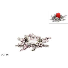 INGROSSO ARTICOLI NATALIZI GIROCANDELA INNEVATO C/BACCHE E PIGNE 8053482054797 INGROSSO ARTICOLI NATALE