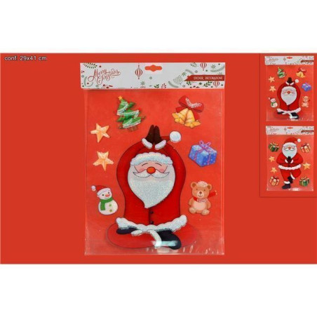 INGROSSO ARTICOLI NATALIZI STICKER ADESIVO NATALIZIO 2 ASS. 8033113981456 INGROSSO DECORAZIONI NATALIZIE