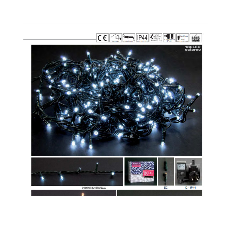 SERIE 180 LED 8F BIANCO ESTERNO QUALITY EAN 8023650876544 INGROSSO LUCI NATALIZIE SERIE 180 LED 8F BIANCO ESTERNO QUALITY EAN 8023650876544 INGROSSO LUCI NATALIZIE