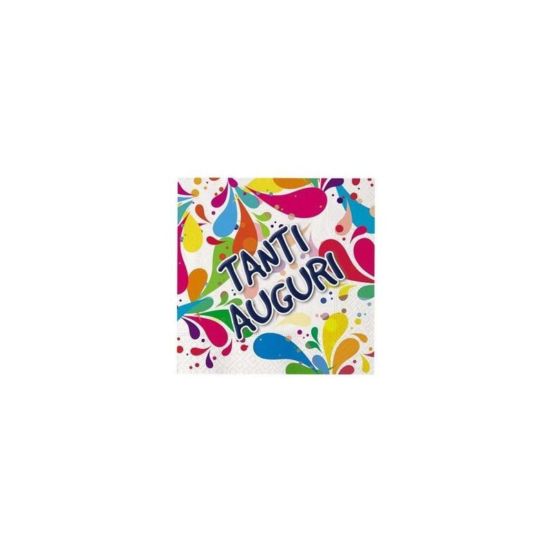 TOVAGLIOLI CM.33X33 PZ.20 TANTI AUGURI EAN 8020834608632 INGROSSO TOVAGLIOLI NATALIZI