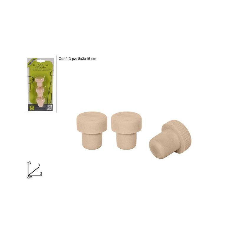 SET 3 TAPPI SILICONE EAN 8034048059449 INGROSSO ACCESSORI CUCINA