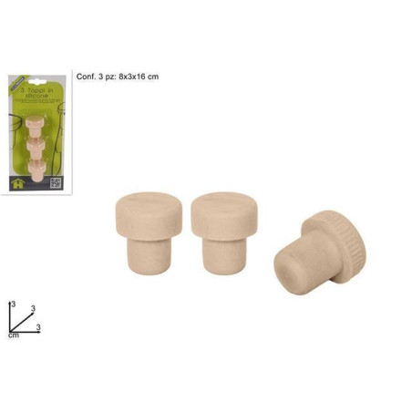 SET 3 TAPPI SILICONE EAN 8034048059449 INGROSSO ACCESSORI CUCINA