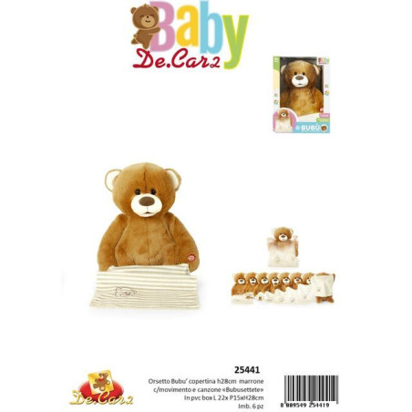 ORSETTO MARRONE H28CM BUBUSETTETE COP. EAN 8009549254419 INGROSSO PELUCHE MORBIDOSI