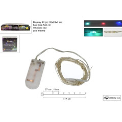 INGROSSO ARTICOLI NATALIZI FILO 40MICRO LED MULTICOLOR BATT. 8053482092829 INGROSSO ARTICOLI NATALE LUCI NATALIZIE