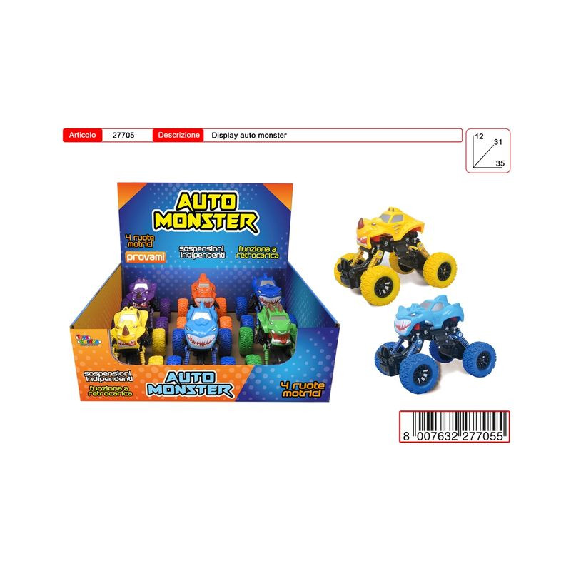 MONSTER CAR EAN 8007632277055 INGROSSO MODELLINI AUTO A FRIZIONE