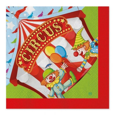 INGROSSO FESTA E PARTY TOVAGLIOLI CM.33X33 PZ.20 CIRCUS PARTY 8020834619300 INGROSSO ARTICOLI FESTE TOVAGLIOLI PER PARTY