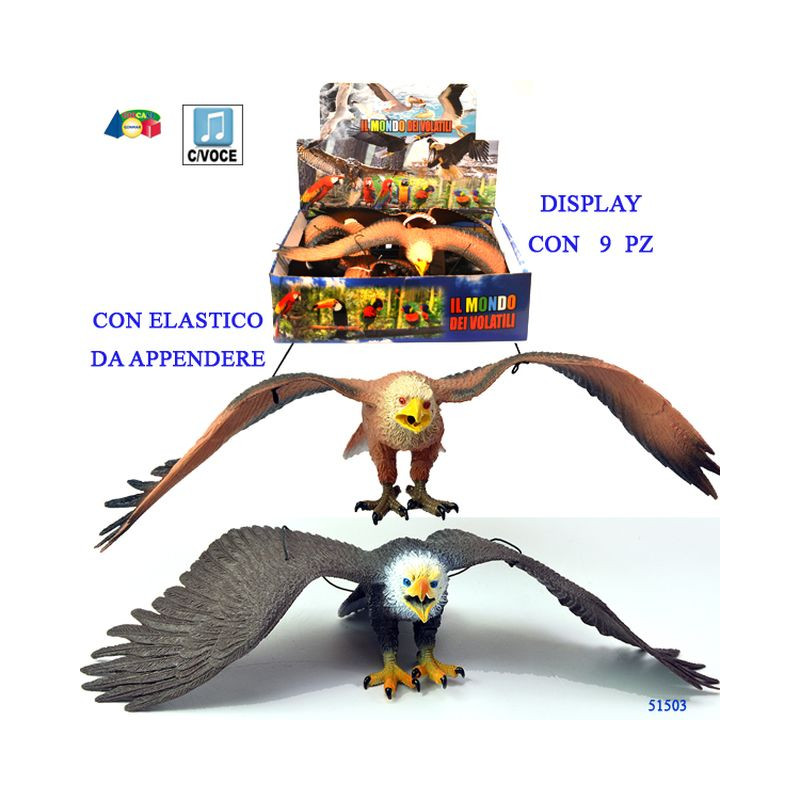 AQUILA C/VOCE DA APPENDERE COL. ASS.,DBX EAN 8034094800279 INGROSSO ANIMALI GIOCATTOLO AQUILA C/VOCE DA APPENDERE COL. ASS.,DBX EAN 8034094800279 INGROSSO ANIMALI GIOCATTOLO