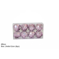 INGROSSO ARTICOLI NATALIZI PALLE 6CM 8PZ PAILLETTES IN BOX PVC ROSA 8053482015538 INGROSSO ADDOBBI ALBERO NATALE