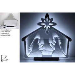 INGROSSO ARTICOLI NATALIZI SCENARIO NATIVITA 3D BIANCO FREDDO 8053482152769 INGROSSO DECORAZIONI NATALIZIE