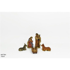 INGROSSO ARTICOLI NATALIZI NATIVITA 15CM SET 5PZ 58503