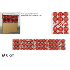 INGROSSO ARTICOLI NATALIZI PALLINE 6 CM 48PZ 4 ASS IN PVC BOX ROSSO 8033113707872 INGROSSO ADDOBBI ALBERO NATALE