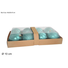 INGROSSO ARTICOLI NATALIZI PALLE 8PZ 10CM LUCIDO/PERLATO/GLITTERATO TIFFANY 8033113815157 INGROSSO ADDOBBI ALBERO NATALE